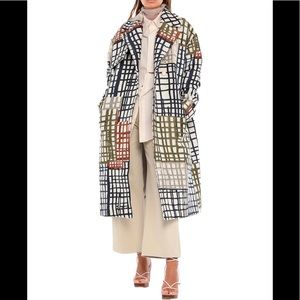 $1760.00 New Jacquemus Multicolor  Le Manteau Carreaux Coat SZ 38